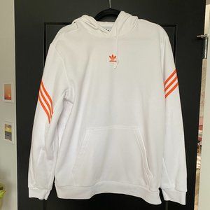 Men's Adidas Orange & White Hoodie with Swarovski Crystals, Size L